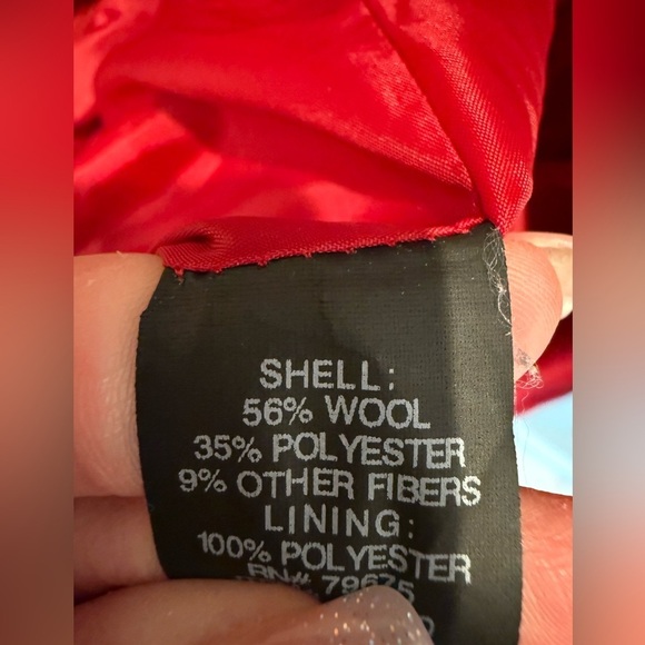 London Fog Women's Wool Blend Pea Coat Red Color Size XL - Picture 4 of 4